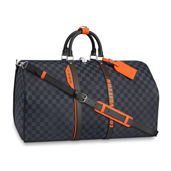 Louis Vuitton Keepall Bandouliere 55 Damier Cobalt Race Blue Weekend Travel Bag - Picture 1 of 11